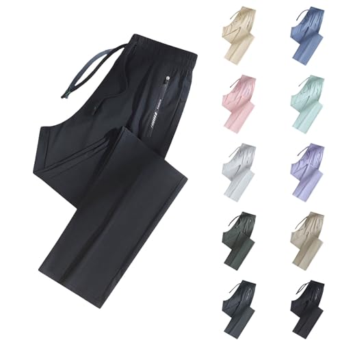 Generisch Schwarze Jogginghose Herren Baggy Gym Laufhose Trainingshose Lang Locker Sommerhose Leicht Sporthose Reissverschluss Schnelltrocknend Atmungsaktiv Freizeithose Joggpants Große Größen von Generisch