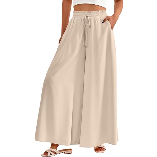 Generisch Schwarze Weite Hose Damen,Damen Hosen, musselin Hose,Anzughose Damen,Damen Hosen,Hose Damen lang,Stoffhose Damen,Business Anzug Damen,Weite Hosen mit weitem Bein für Frauen,Schwarze Hose von Generisch