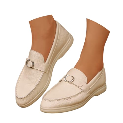 Generisch Segelschuhe Damen Bootsschuhe Modische Einfarbige Loafer mit Keilabsatz Freizeitschuhe Slip On Ballettschuhe Sommer Schlüpfschuhe Lässige Bequeme Halbschuhe Abendschuhe von Generisch