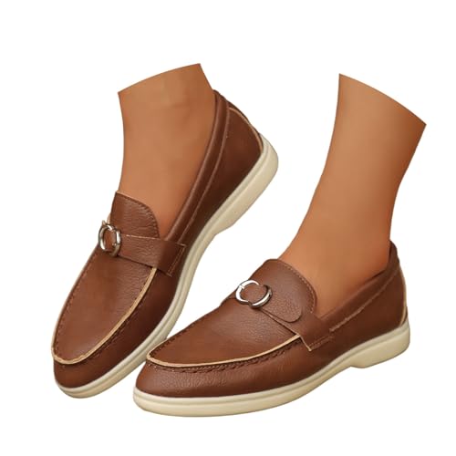 Generisch Segelschuhe Damen Bootsschuhe Modische Einfarbige Loafer mit Keilabsatz Freizeitschuhe Slip On Ballettschuhe Sommer Schlüpfschuhe Lässige Bequeme Halbschuhe Abendschuhe von Generisch