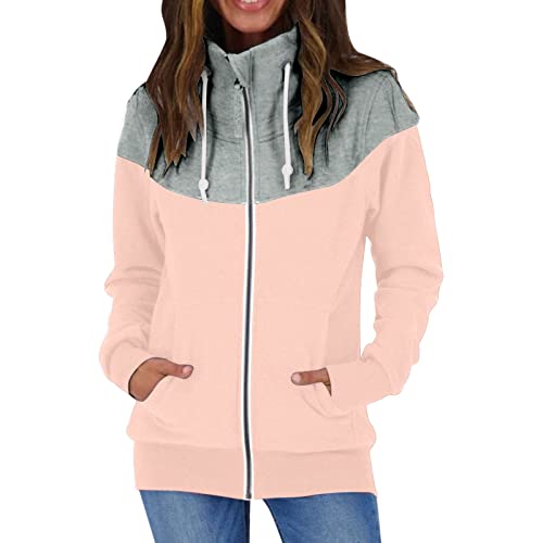 Generisch Shirtjacke Damen: XXL Oversize mit Reißverschluss Lang Sweatjacke Pullover Kordelzug Langarm Günstig Baumwolle Sweatshirt Jacke Kapuzenjacke Sport mit Kapuze Outdoor Hoodie Jacke Outerwear von Generisch