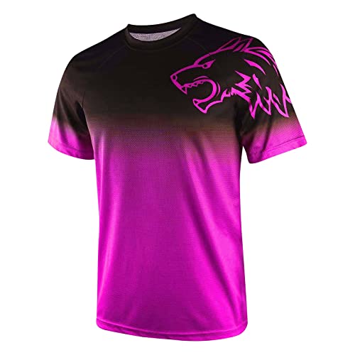 Generisch Shirts Herren Sommer, Kurzarm Shirt Männer Freizeithemd Casual Rundhals Leicht T-Shirt Druck Sportshirt T Weiß Gym Langes Tshirt Billig Shirts Men Thisirt Tshirt (5XL, Purple) von Generisch