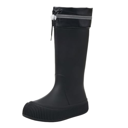 Generisch Short Rain Boots for Womens Ankle Rainboot Garden Boot Ladies Rubber Outside Work with Comfort wasserdichte Schuhe Damen 41 (Black, 40) von Generisch