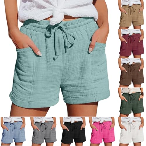 Generisch Shorts Damen Leinen Musselin Kurze Hose Beach Mit Taschen Mode Lässige Freizeit Stoffhose Stretch Gerades Bein Kordelzug Leinenhose Damen Bermuda Sommer Elegant Kurze Hose Generisch Shorts Damen Leinen Musselin Kurze Hose Beach Mit Taschen Mode Lässige Freizeit Stoffhose Stretch Gerades Bein Kordelzug Leinenhose Damen Bermuda Sommer Elegant Kurze Hose von Generisch