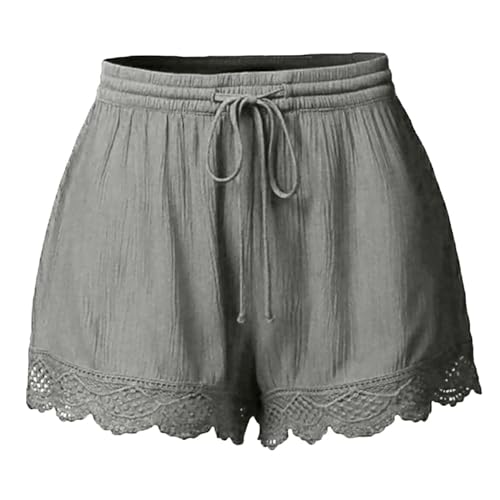 Generisch Shorts Damen Sommer Lässige Kurze Hose High Waist Kordelzug Elastische Taille Baggy Kurze Hosen Spitzen Baumwolle Bequeme Shorts Freizeit Strand Stoffhose of The Day Grau XXL Generisch Shorts Damen Sommer Lässige Kurze Hose High Waist Kordelzug Elastische Taille Baggy Kurze Hosen Spitzen Baumwolle Bequeme Shorts Freizeit Strand Stoffhose of The Day Grau XXL von Generisch
