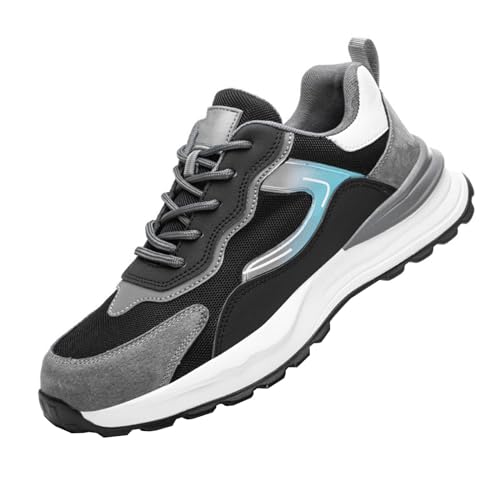 Generisch Sicherheitsschuhe Arbeitsschuhe Herren Damen Leicht Atmungsaktiv Schutzschuhe rutschfeste mit Stahlkappe Sneaker-Numeric_44 von Generisch