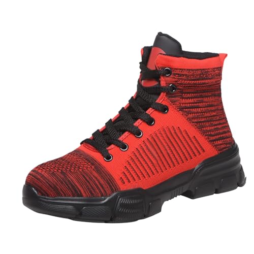Generisch Sicherheitsschuhe Herren Wasserdichte Arbeitsschuhe Mit Stahlkappe Und Durchstichschutz Schutzschuhe Herren Rutschfeste High Top Wanderschuhe Kampfstiefel MilitäRstiefel Autumn Winter von Generisch