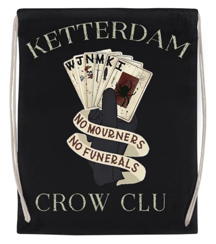 Generisch Six Of Crows Ketterdam Crow Schwarzer Wiederverwendbarer Sportbeutel Aus Baumwolle von Generisch
