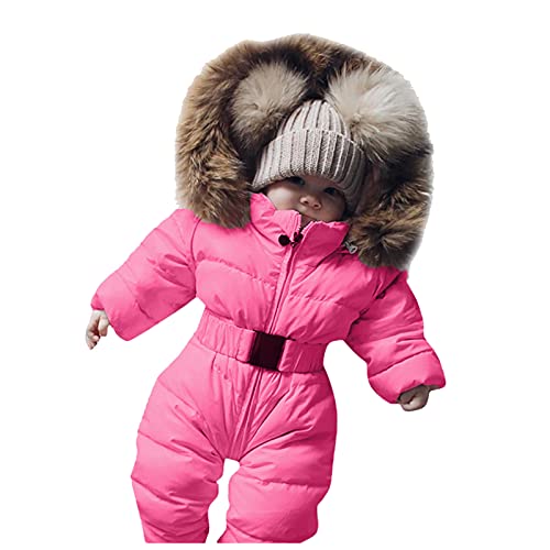 Generisch Skianzug Kinder 104: Baby Strickfleece-Overall Jungen Strampler Winddicht Skioverall Winddicht Kapuze Baby Jungen Mädchen Baby Jungen Mädchen Winter Schneeanzug Baby 86/92 von Generisch