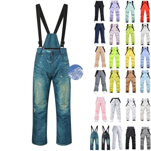 Generisch Skihose Damen - Schneeanzüge Für Damen Schneehose Wasserdicht Herren Winter Snowboardhose Skihose Weiß 48 50 Skihosen Kurzgröße Ski Hose Schwarz Größe Große Größen von Generisch