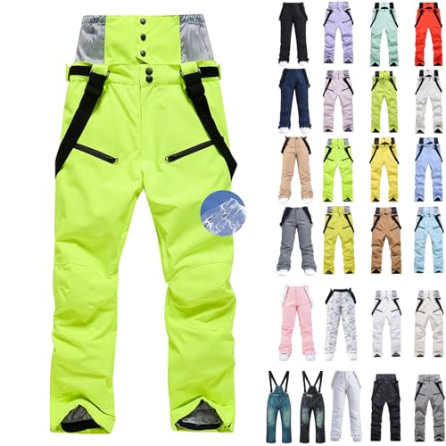 Generisch Skihose Damen - Skihose Damen Wasserdicht Snowboardhose Schneehose Herren Winter Große Größen 50 Kurzgröße 48 Mit Trägern Thermohose 164 Jungen Männer L von Generisch