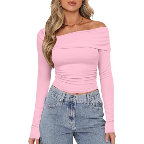 Generisch Skims Dupe Y2K Clothes Klamotten Damen Crop Tops Top Stockholm Style Women Clothes Y2K Damen Enge Tops Stüssy Hoodie Langarm Top Eng Skims Dupe Damen(A06,S) von Generisch