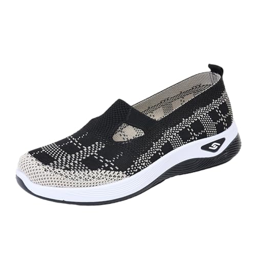 Generisch Slip On Loafer Damen Freizeitschuhe Orthopädische Schuhe Damen Halbschuhe Bootsschuhe Trekkingschuhe Wanderschuhe Trainingsschuhe Walkingschuhe Flache Schuhe Leichte Bequeme Atmungsaktiv von Generisch