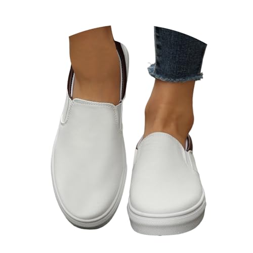 Generisch Slip On Schuhe Damen Flache Loafer Canvas Stoffschuhe Bequeme Leichtgewichts Einzelschuhe Outdoor Trekkingschuhe Wanderschuhe Schlupfschuhe Freizeitschuhe Ohne Schnürsenkel von Generisch