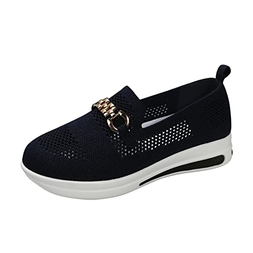 Generisch Slip On Sneaker Damen Schwarz Freizeitschuhe Damen Sneaker Orthopädische Hallux Valgus Orthopädische Schuhe Weich Wanderschuhe Plateau Walkingschuhe Outdoor Held Sportschuhe Schlupfstiefel von Generisch