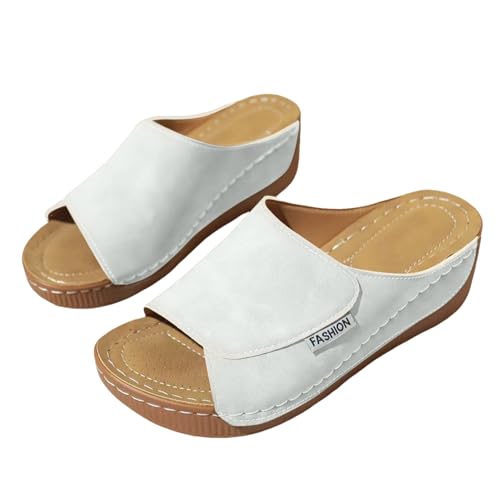 Generisch Slipper Damen Leder, Slipper Damen Sommer Elegant Einfachheit Einfarbige Plateau-Slides Dicke Sohle Abriebfest Keilsandaletten Comfortfüße Slip-On Peeptoe Sandalette Orthopädisch Slides Generisch Slipper Damen Leder, Slipper Damen Sommer Elegant Einfachheit Einfarbige Plateau-Slides Dicke Sohle Abriebfest Keilsandaletten Comfortfüße Slip-On Peeptoe Sandalette Orthopädisch Slides von Generisch