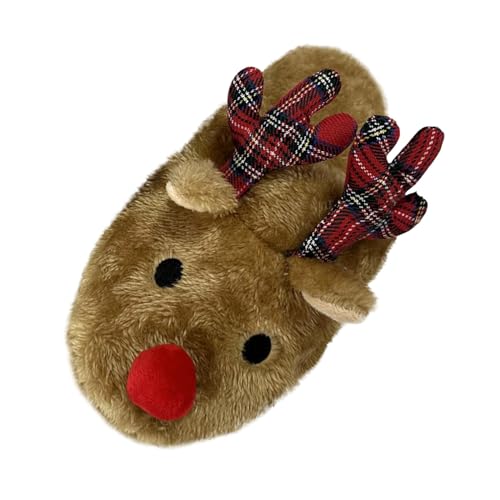 Generisch Slipper Damen Weihnachten Home Boden -Rutsch-Cartoon Baumwolle Samt Nachahmung Lamm Eltern Hausschuhe (BW1, 40) von Generisch