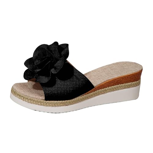 Generisch Slippers Damen Pantoletten Keilabsatz -Absatz Schlappen Elegant Bequeme Pantoffeln Bohemian Sandalette Dicke Sohle Linen Geflochtene Hauslatschen Lose Casual Pantolette Blumen Keilabsatz Generisch Slippers Damen Pantoletten Keilabsatz -Absatz Schlappen Elegant Bequeme Pantoffeln Bohemian Sandalette Dicke Sohle Linen Geflochtene Hauslatschen Lose Casual Pantolette Blumen Keilabsatz von Generisch