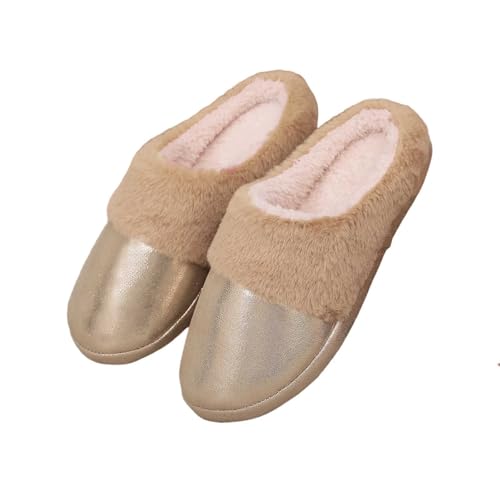 Generisch Slippers Women's, Damen Hausschuhe Winter Hausschuhe Winter Comfortable Wide Feet Damenhausschuhe Lammfell Damen Comfortable Fluffy Slippers Indoor von Generisch