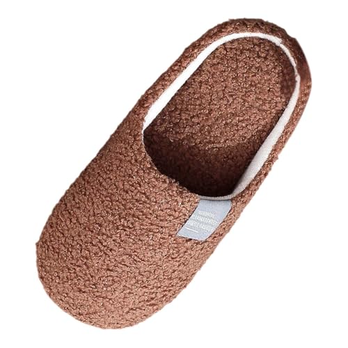 Generisch Slippers Women's Winter,Unisex Warm Hausschuhe Winter Damen Comfortable Wide Feet Non-Slip Guest Closed Felt Women Men's von Generisch