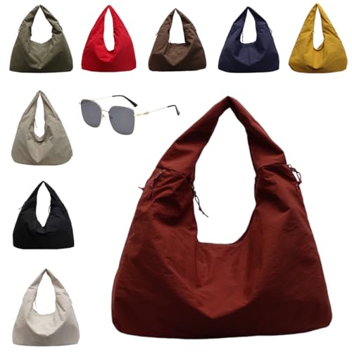 Generisch Slouchy Tote Bags Men Women Large Shoulder Bags for Travel Commute,Waterproof,Large Capacity (deep red) von Generisch