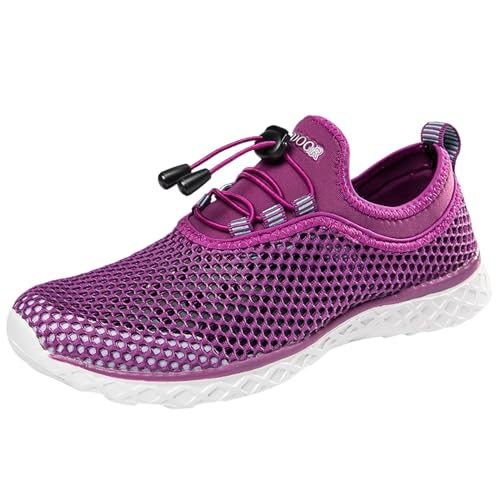 Generisch Sneaker Damen Laufschuhe Herren, Bootsschuhe, Strand Wanderschuhe Outdoor Gym Fitness (Purple, 42) von Generisch