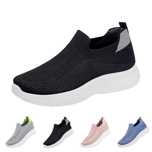 Generisch Sneaker Damen Schwarz Freizeitschuhe Slip-On-Sicherheits Sportschuhe Atmungsaktive Mesh Sommerschuhe Breite Füße Schlupfschuhe Stilvoll und Schön Einzelneschuhe Lässige Trekkingschuhe Generisch Sneaker Damen Schwarz Freizeitschuhe Slip-On-Sicherheits Sportschuhe Atmungsaktive Mesh Sommerschuhe Breite Füße Schlupfschuhe Stilvoll und Schön Einzelneschuhe Lässige Trekkingschuhe von Generisch