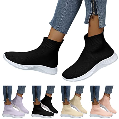 Generisch Sneaker Damen Schwarz Sportschuhe Damen Fitnessstudio Wanderschuhe Mesh Walkingschuhe Atmungsaktive High-Top Super Weich Joggingschuhe Minimalistische Freizeitschuhe Schuhe Sommer von Generisch