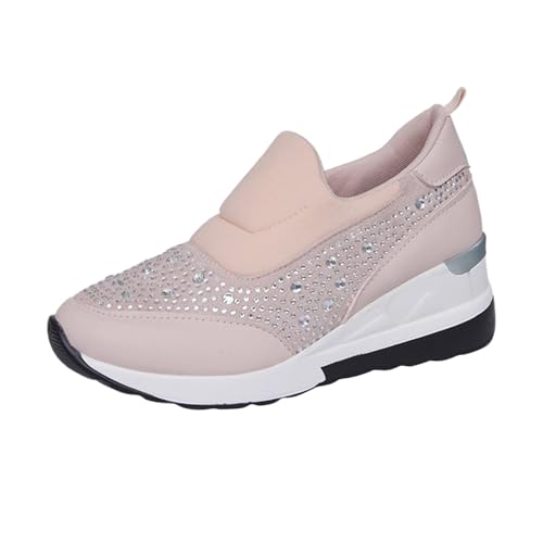 Generisch Sneaker Damen Spitze Turnschuhe Atmungsaktiv Sportschuhe Flache Schuhe Outdoor Schnürschuhe Bequem Freizeitschuhe Slip On Laufschuhe Halbschuhe Leicht Walkingschuhe Barfußschuhe von Generisch