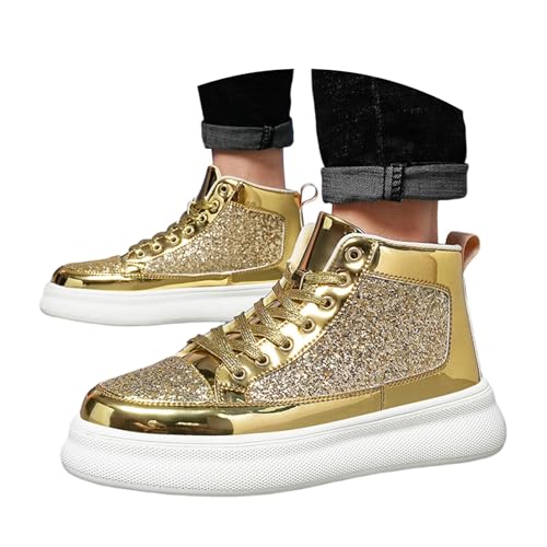 Generisch Sneaker Glitzer Herren mit Strass Straßenlaufschuhe Weiche Sohle Turnschuhe Leichte Laufschuhe Sportschuhe Freizeit Breite Füße Schuhe Schlupfschuhe Herrenschuhe Sicherheitsschuhe von Generisch