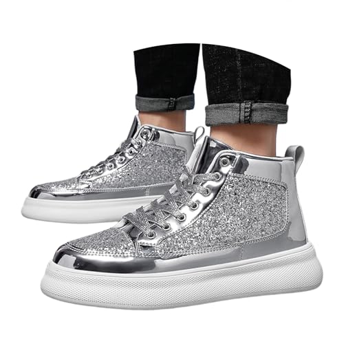 Generisch Sneaker Glitzer Herren mit Strass Straßenlaufschuhe Weiche Sohle Turnschuhe Leichte Laufschuhe Sportschuhe Freizeit Breite Füße Schuhe Schlupfschuhe Herrenschuhe Sicherheitsschuhe von Generisch