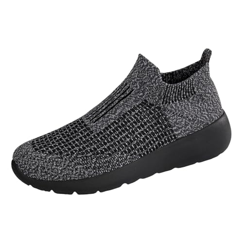 Generisch Sneaker Herren Laufschuhe Turnschuhe Tennisschuhe Wanderschuhe Trekkingschuhe Leichte Flugschuhe Mesh Atmungsaktive Freizeit Slip On Weiches Sohle Trainers Sportschuhe Running (Grey, 41) von Generisch