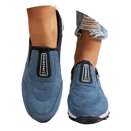 Generisch Sneaker Herren Ohne Schnürsenkel Wildleder Schlupfschuhe Weichen Sohle Slipper Slip on Joggingschuhe Leicht Sportschuhe Low Top Flach Schuhe Modische Arbeitsschuhe Bequem Freizeitschuhe von Generisch