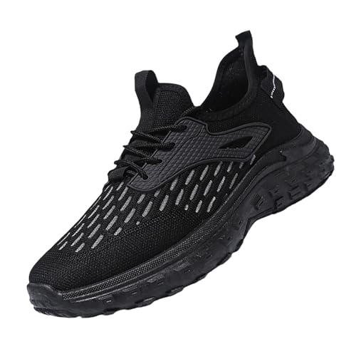 Generisch Sneaker Herren Schwarz Walkingschuhe Running Turnschuhe rutschfest Sportschuhe Atmungsaktiv Joggingschuhe Weich Leicht Laufschuhe Bequeme Tennis Schuhe Trend Freizeitschuhe Wanderschuhe von Generisch