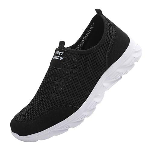 Generisch Sneaker Herren Trekkingschuhe Wanderschuhe Laufschuhe Turnschuhe Freizeitschuhe Sportschuhe Leichtgewichts Trainingsschuhe Mesh Atmungsaktiv Outdoor-Slippersohle Jogging Running (White, 41) von Generisch