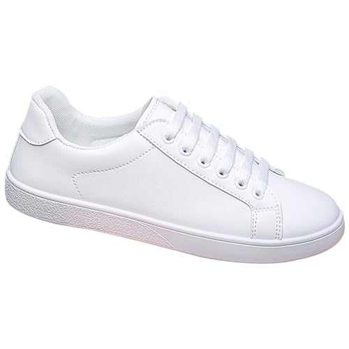 Generisch Sneaker Herren Weiß Sportschuhe Einfarbig Turnschuhe Freizeitschuhe Freizeit Sommerschuhe Basic Low Sneaker Classic Freizeit Walkingschuhe Solid Schwarz Weiß Schuhe Street Outdoorschuhe von Generisch