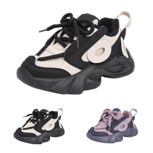 Generisch Sneaker Jungen Mädchen Turnschuhe Chunky Schnürung Weiche Sohle Plateau Freizeitschuhe Bequem Walkingschuhe Atmungsaktiv Leicht rutschfest Sportschuhe Outdoor Laufschuhe von Generisch
