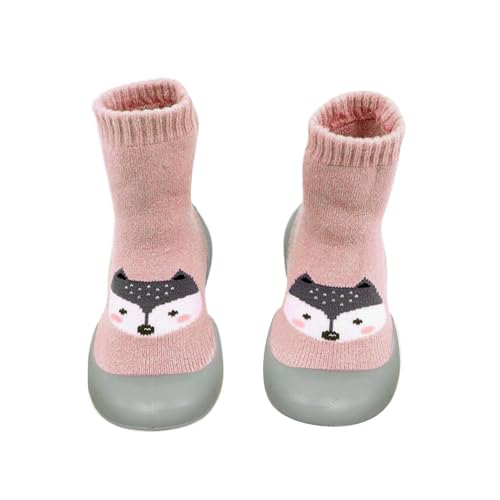 Generisch Sockenschuhe Baby Kinder, Krabbelschuhe Baby Schuhe Hüttenschuhe Baumwolle Rutschfest Socken Stoppersocken Niedliche Cartoon Kleinkind Schuhen Antirutschsocken von Generisch