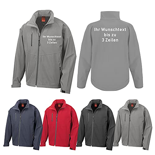 Generisch Softshell-Jacke individuell mit Wunschtext auf Brust+Rücken bestickt (Navy, L) von Generisch