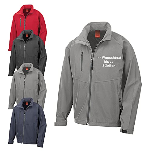 Generisch Softshell-Jacke mit Wunschtext auf der Brust bestickt (Schwarz, S) von Generisch
