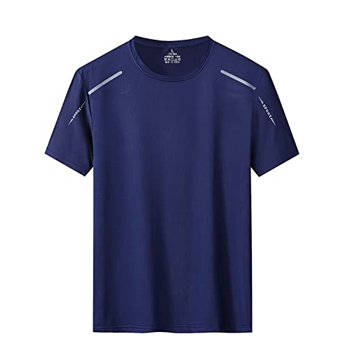 Generisch Sommer ATMUNGSAKTIV, SCHNELL TROCKNEND, EINFARBIG, SPORTLICH, LÄSSIG, Druck, Rundhalsausschnitt, GROSSES Herren-T-Shirt, EIS-Seide, Kurzarm-T Armbanduhr Jungen (Blue, M) von Generisch