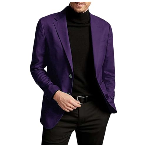 Generisch Sommer Sakko Herren, Herren Blazer Sportlich Regular Fit Anzugjacken Festival Sakkos Freizeit Herrensakko Hochzeit Business Jackett, Lila XL Generisch Sommer Sakko Herren, Herren Blazer Sportlich Regular Fit Anzugjacken Festival Sakkos Freizeit Herrensakko Hochzeit Business Jackett, Lila XL von Generisch