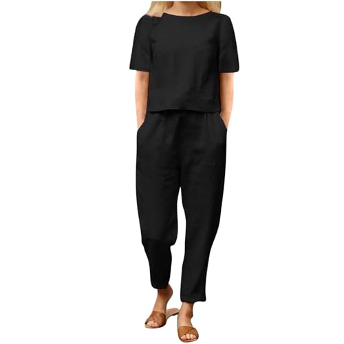 Generisch Sommer Set Damen 2025 Zweiteiler Elegant Y2k Damen Musselin Bluse Und Shorts Aesthetic Lounge Set Elegant Oversize Freizeitanzug Hausanzug Y2k Outfit von Generisch