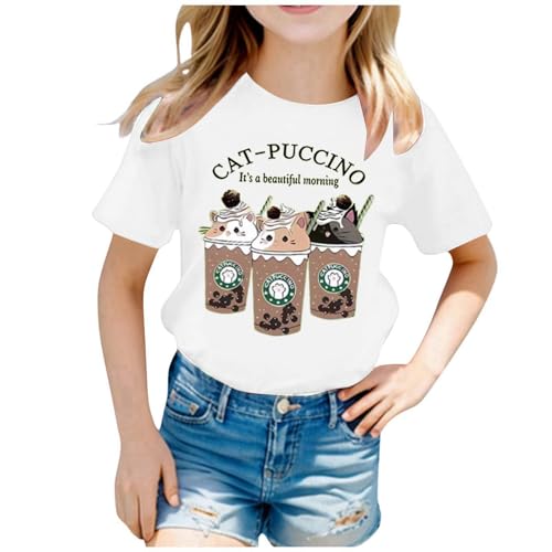 Generisch Sommer Tops Mädchen T-Shirt Kurze Kinder Sommer Bauchfrei Shirts Tops Freizeit Mode Tshirts für Mädchen 8-15 Jahre von Generisch