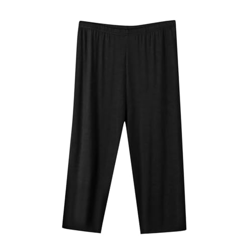 Generisch Sommerhose Damen Sommer Leicht 3/4 Schlafanzughose Modal Lang Weich Loungehose Freizeithose Yogahose Nachtwäsche Hosen Pyjamahose von Generisch