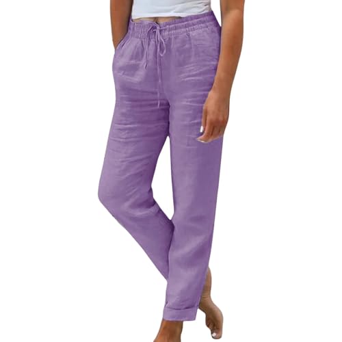 Generisch Sommerhose Damen Summer Pants Women Chino Hose leichte Sommerhose Weite Hose Damen Umstandshose Jeans Schlaghose mädchen alle Meine Frauen Strandhose Jogginghose mädchen Hosen mit Gummizug von Generisch