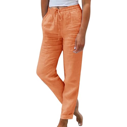 Generisch Sommerhose Damen leicht Stoffhose Hose weit Damen Jeans Damenhosen musselin die Discounter leichte Sommerhose Damenhosen elegant Schlaghose mädchen wickelhose luftige plissee Hose leinen von Generisch