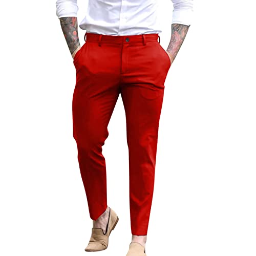 Generisch Sommerhose Herren Leicht Weit Chino, Jogginghose Herren Baumwolle Offener Beinabschluss Chinohose Abendmode Anzughosen Sommer Wanderhose Lange Beine Herrenhosen Regular Sommerhosen von Generisch