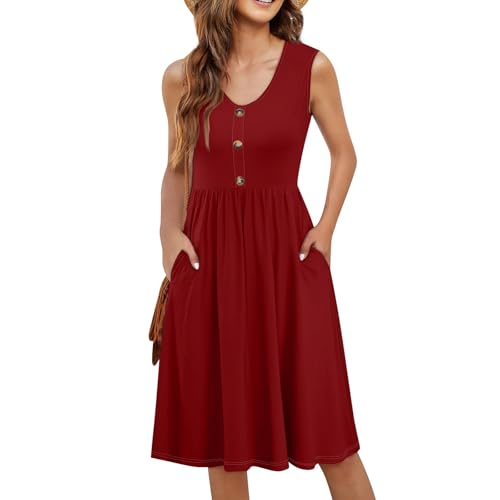 Generisch Sommerkleid Damen,Blumenkleid Damen Winterkleid Elegant Damenkleider Pullover Kleid Feen Kostüm Hemdkleid Maxikleid Langarm Wickelkleid Cute Clothes M Red 12 von Generisch