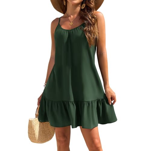 Generisch Sommerkleid Damen 2025 Abendkleider Trägerkleid Wedding Guest Dress Knielang Strandkleid Hochzeitsgast Kleid Wickelkleid Kleider Elegant Festlich Ballkleider Boho Sportlich Formal Dresses von Generisch